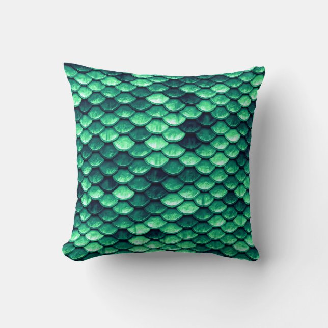 Mermaid Scales Throw Pillow (Front)