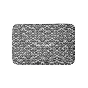 mermaid scales Thunder_Cove black/white Bath Mat