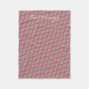 mermaid scales Thunder_Cove grey/red Fleece Blanket