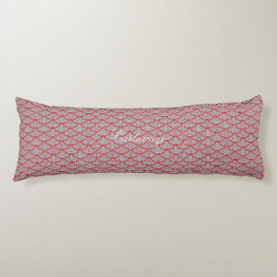 mermaid scales Thunder_Cove red/grey Body Pillow