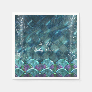 Mermaid Scales Under the Sea Birthday Party Napkin