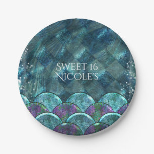 Mermaid Scales Under the Sea Birthday Party Paper Plate