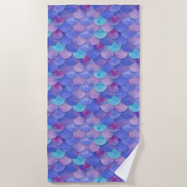 Mermaid Scales Vibrant WC Multi 4 Beach Towel (Front)