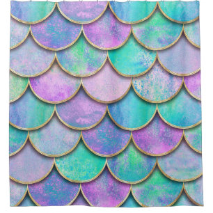 Mermaid scales: watercolor wave pattern.