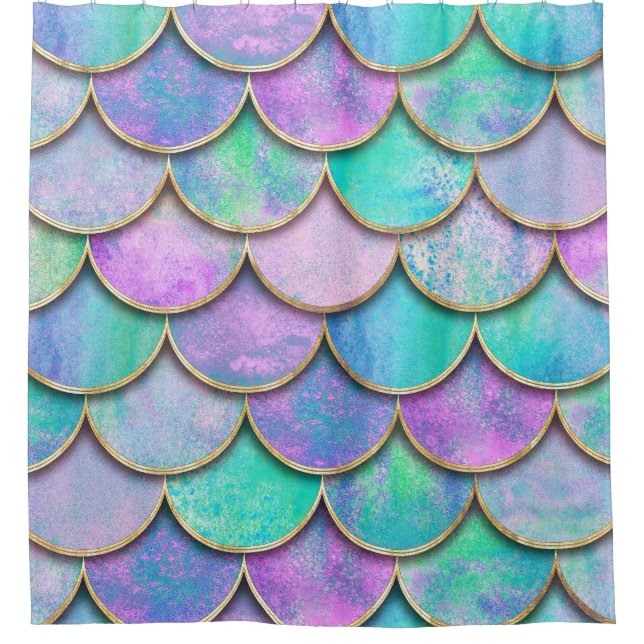 Mermaid scales: watercolor wave pattern. (Front)