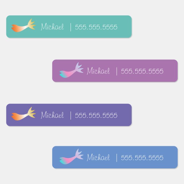 Mermaid School Class Lunch Nom Numéro Étiquette (Groupe)