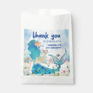 Mermaid Sea Beach Cupcakes Birthday Thank You Favour Bag