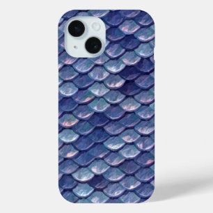 Mermaid Sea Blue Scales iPhone 15 Case
