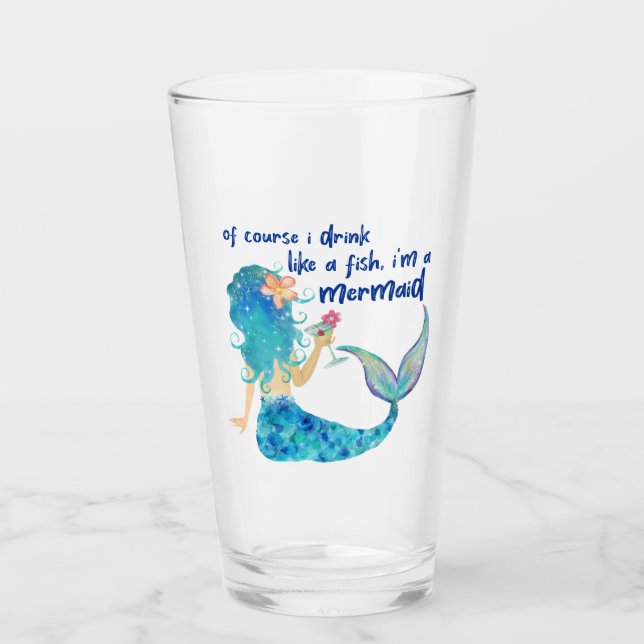 Mermaid Sea | Drink Like A Fish Glass (Front)