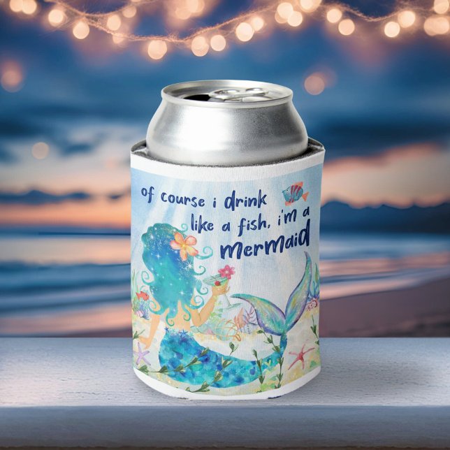 Mermaid Sea | Drink Like Fish Ocean Can Cooler (Creator Uploaded)