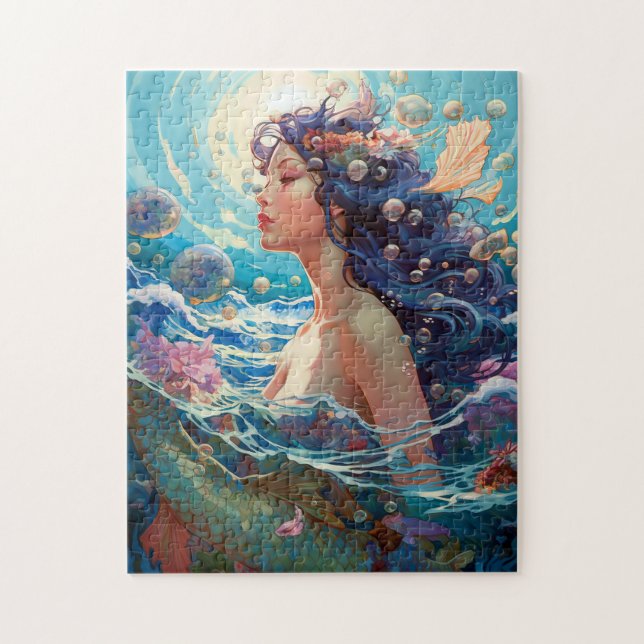 Mermaid Sea Goddess Fantasy Art Jigsaw Puzzle (Vertical)