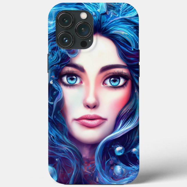 Mermaid Sea Goddess Nymph Siren Blue Underwater Case-Mate iPhone Case (Back)