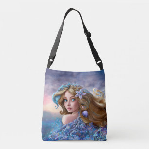 Mermaid Sea Goddess Nymph Siren Underwater Art Crossbody Bag