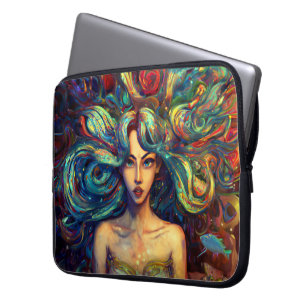 Mermaid Sea Goddess Nymph Siren Underwater Art Laptop Sleeve