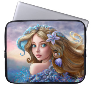 Mermaid Sea Goddess Nymph Siren Underwater Art Laptop Sleeve