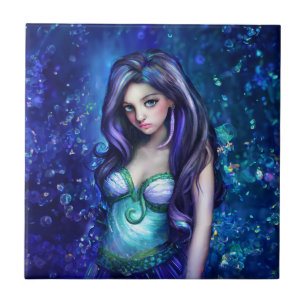 Mermaid Sea Goddess Nymph Siren Underwater Art Tile