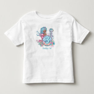 Mermaid Sea Life   Birthday Party with Custom Age Toddler T-shirt