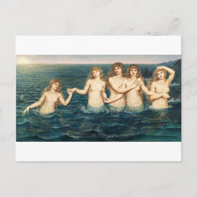 Mermaid Sea Maiden Fairytale Vintage Postcard (Front)