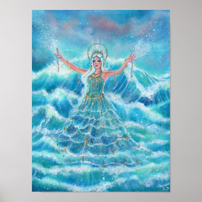 Mermaid sea nymph art by Renee Lavoie   Poster (Front)