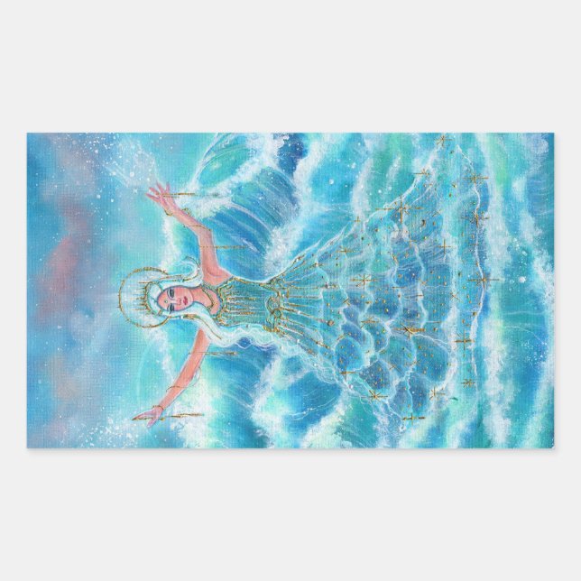 Mermaid sea nymph art by Renee Lavoie Sticker (Front)