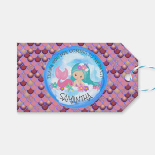 Mermaid Sea Purple Pink Scales Thank You Gift Tag
