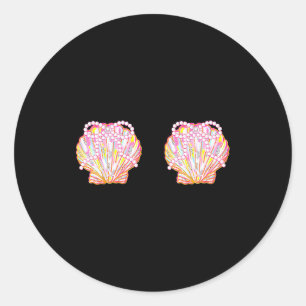 Mermaid Sea Shell Bra Costume For Girl And Women  Classic Round Sticker