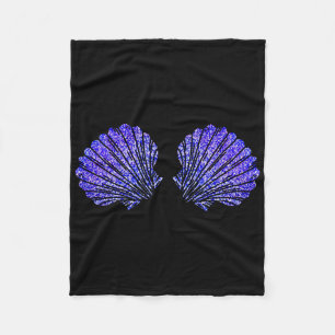 Mermaid Sea Shell Bra Costume Funny Halloween Wome Fleece Blanket