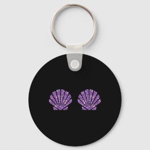 Mermaid Sea Shell Bra Costume Halloween Design Keychain