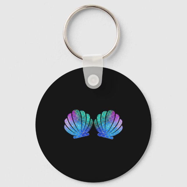Mermaid Sea Shell Bra Costume Matching Party Graph Keychain (Front)