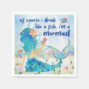 Mermaid Sea   Tropical Beach Drink Like A Fish  Napkin