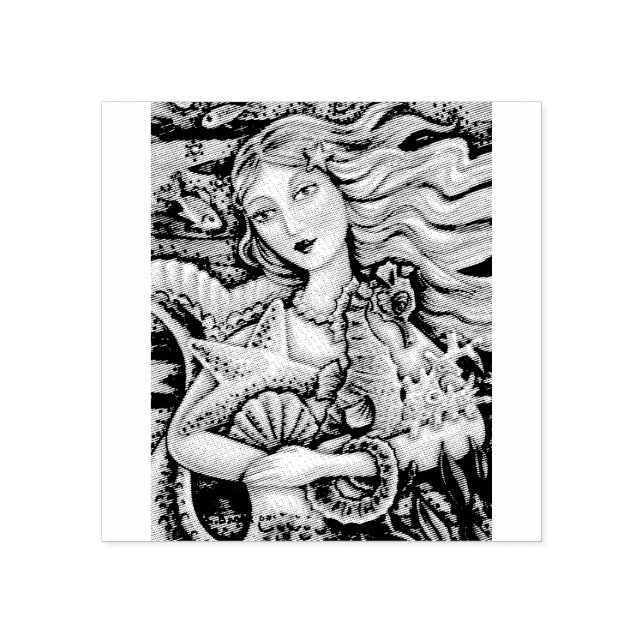 MERMAID, SEAHORSE, FANTASY RUBBER STAMP (Imprint)