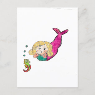 Mermaid Seahorse  Postcard