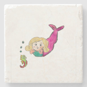 Mermaid Seahorse Stone Coaster