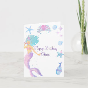 MERMAID SEASHELL BIRTHDAY GREETING CARD