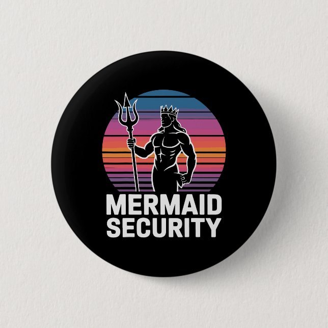 Mermaid Security 1  2 Inch Round Button (Front)
