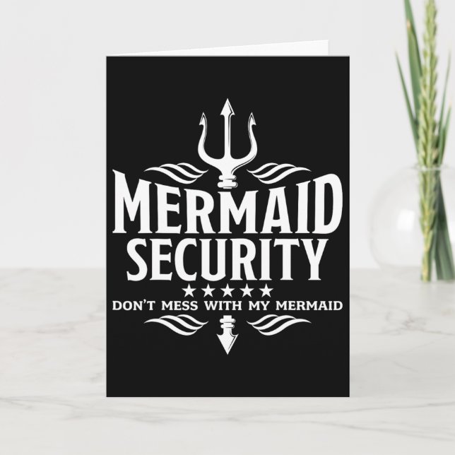Mermaid Security Family Birthday Halloween Costume Card (Front)
