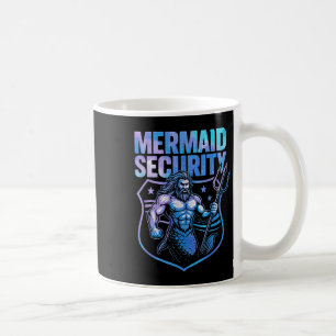 Mermaid Security Funny Dad Mermaid Beach Guard  Coffee Mug