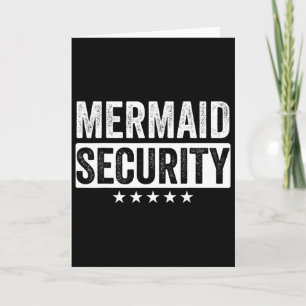 Mermaid Security Halloween Costume Dad Men Boy  Card