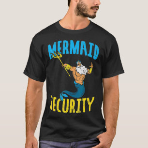 Mermaid Security Poseidon Guard Birthday Pool Part T-Shirt