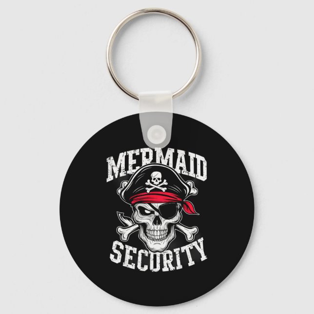 Mermaid Security Rate Dad Brother Halloween  Keychain (Front)