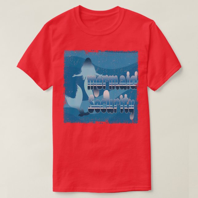 Mermaid Security Retro blue T-Shirt (Design Front)