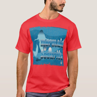 Mermaid Security Retro blue T-Shirt