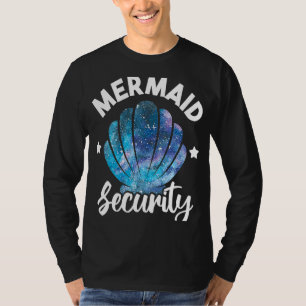 Mermaid Security Seashell Mermaid Squad Birthday P T-Shirt
