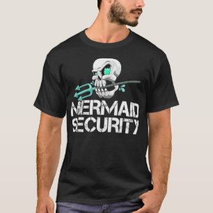 Mermaid Security Shirt Men Pirate Skull Swim Team 