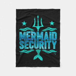 Mermaid Security Squad Matching Trident Birthday L Fleece Blanket