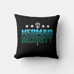 Mermaid Security Swim Team Gift Swimmer Swimming Throw Pillow