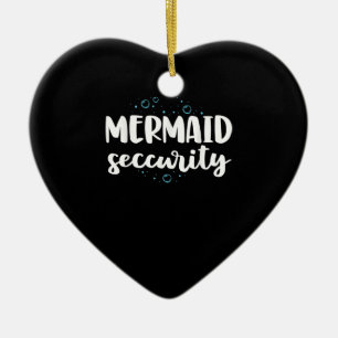 Mermaid Security Swim Team  Women Swimmer Swimming Ceramic Ornament