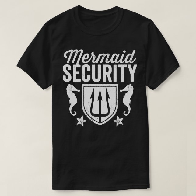 Mermaid Security White T-Shirt (Design Front)
