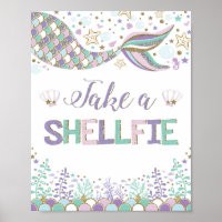 Mermaid Selfie Sign Under the Sea Photo Booth Prop