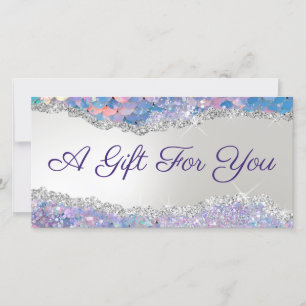 Mermaid sequin faux foil gift certificate